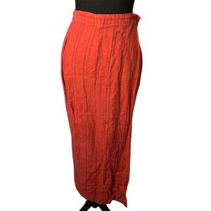 Gap Womens Multicolor Linen Maxi Wrap Skirt Sz 4 Summer Vibrant Striped Beachy